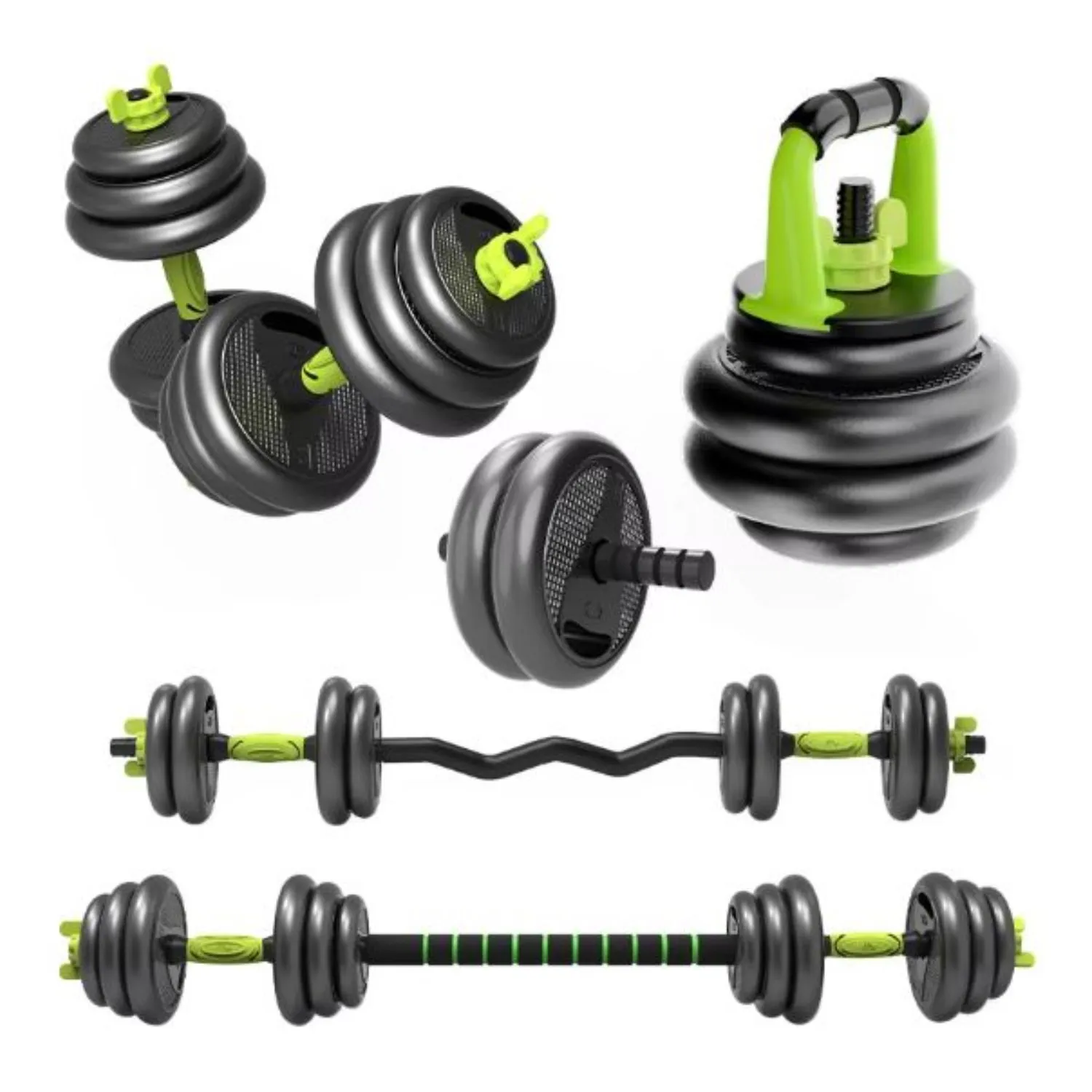 YALLA HomeGym 30KG Adjustable 8-in-1 Dumbbell Barbell Kettlebell Weight Set
