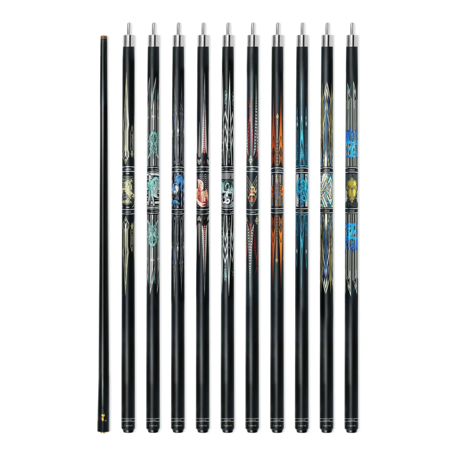 YALLA HomeGym 58” 2-Piece Carbon Fiber Pool Cue Stick, 19oz, 13mm Tip, Uni Lock Joint